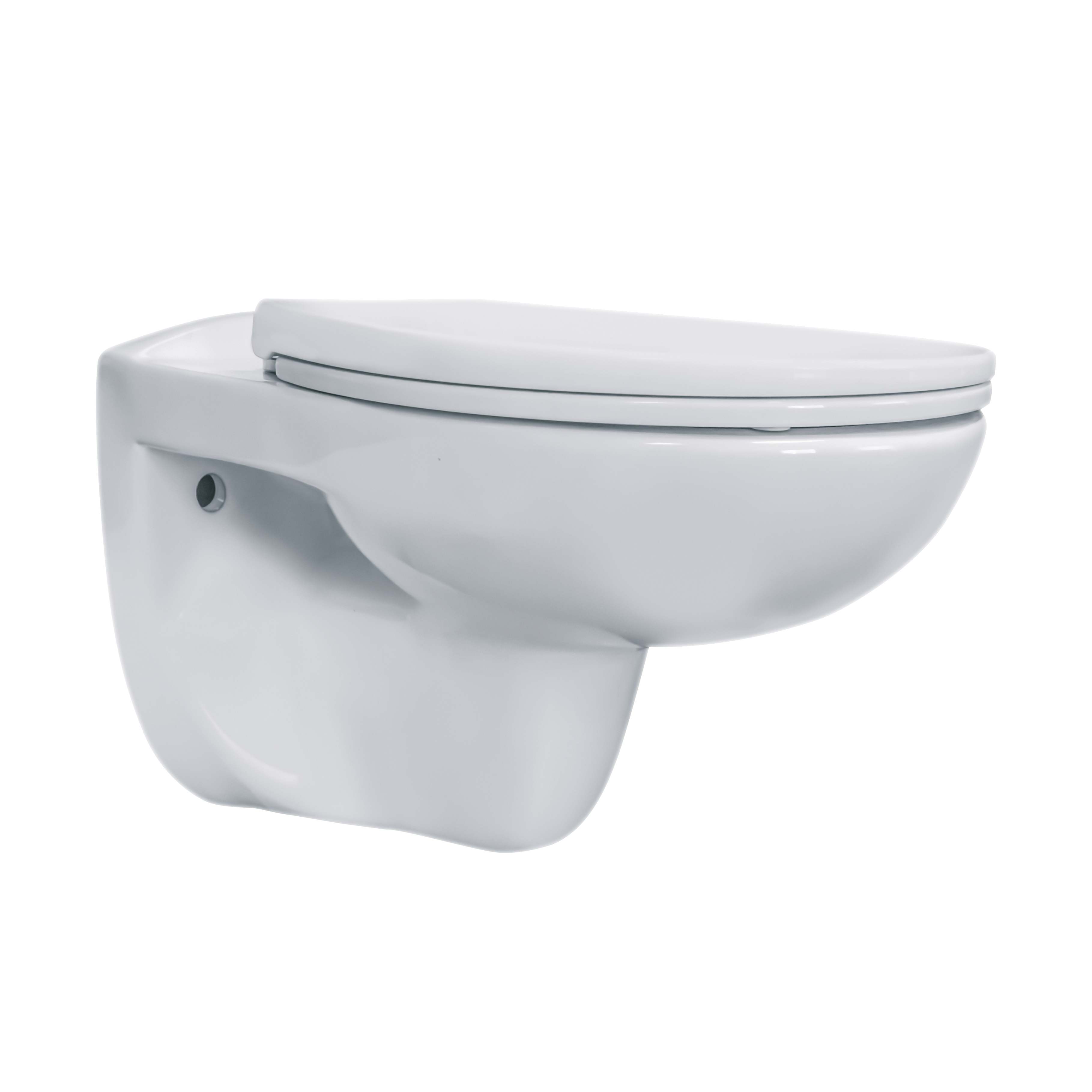 ALONI PRO WC SUSPENDU – SANS BRIDE – AVEC ABATTANT – THERMOPLAST (PP) – SOFT CLOSE – QUICK RELEASE – 35,5X41X54,5 CM - BLANC BRILLANT