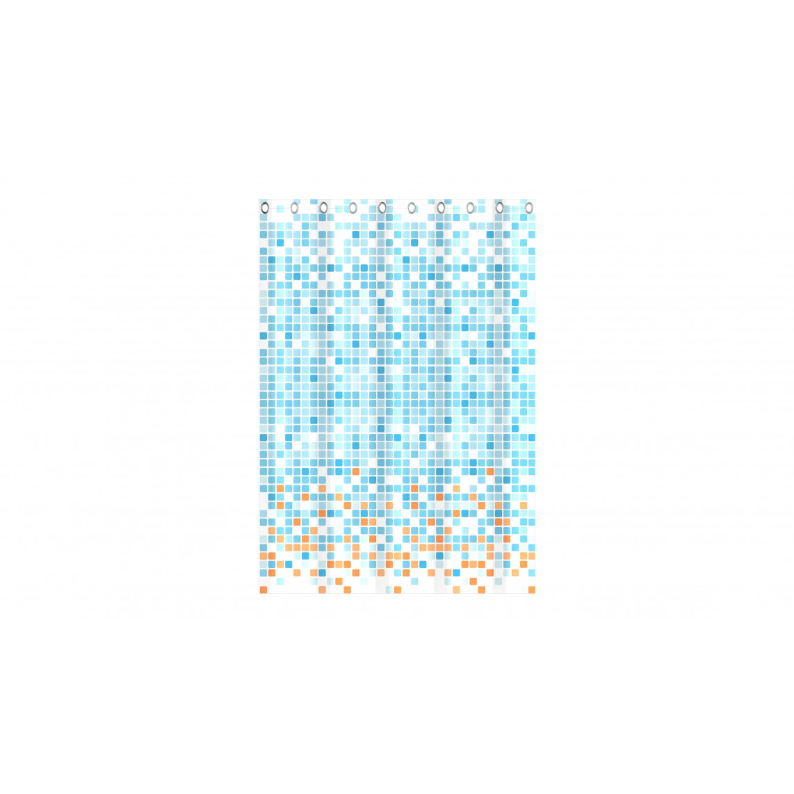 BA0402 rideau de douche, mosaïque bleu/orange
