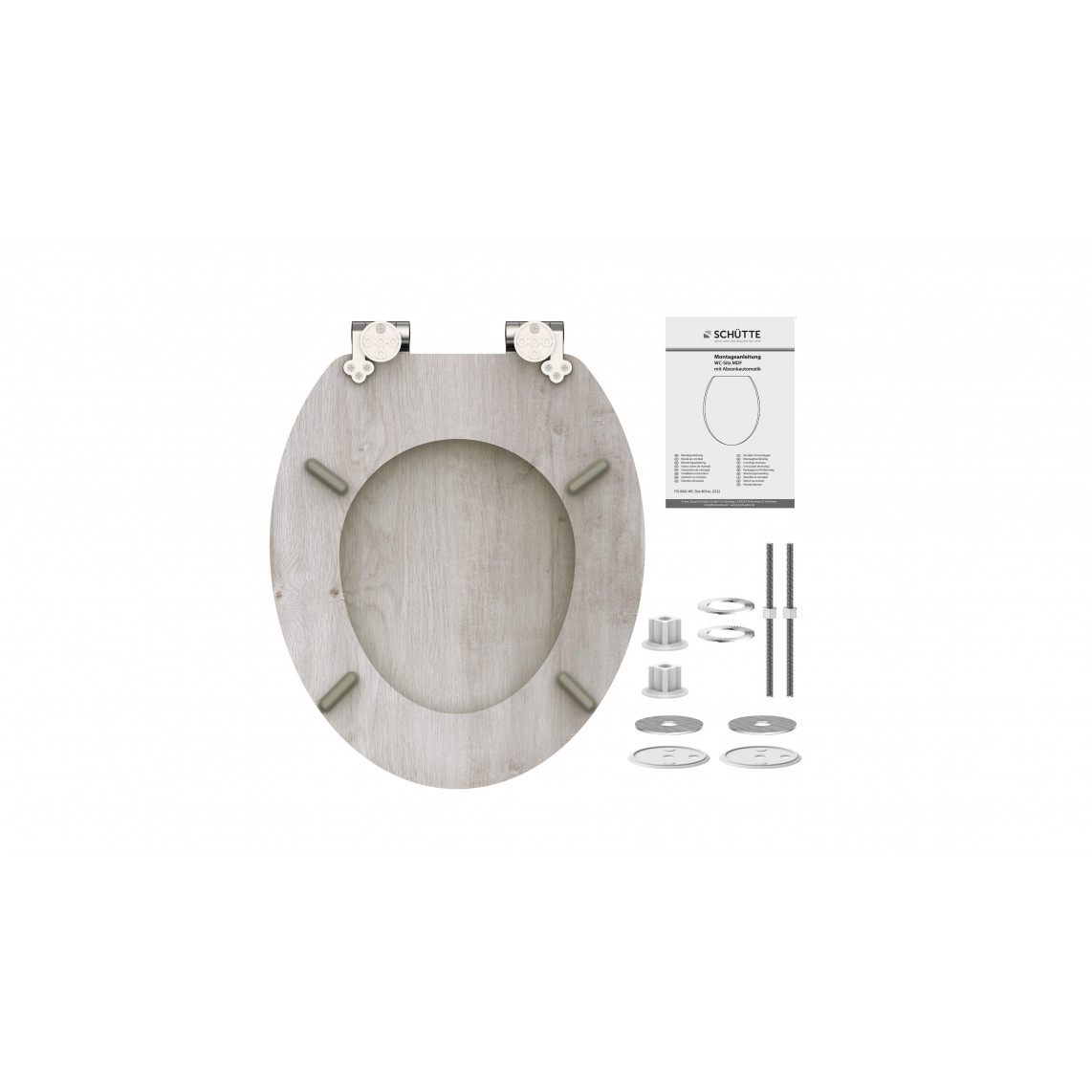 80192 abattant WC en MDF LIGHT WOOD, avec frein de chute