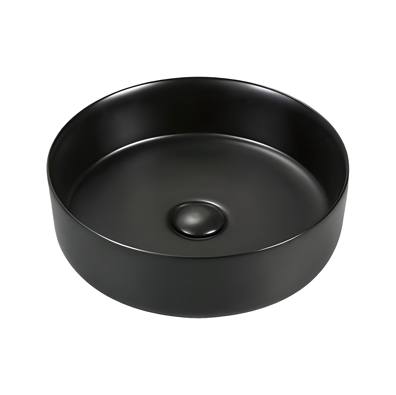 ALONI FIRA LAVABO - À POSER – SANS TROP-PLEIN – SANS TROU DE ROBINET – AVEC BONDE CLIC-CLAC – CÉRAMIQUE – 36X12,5X36 CM – NOIR MAT