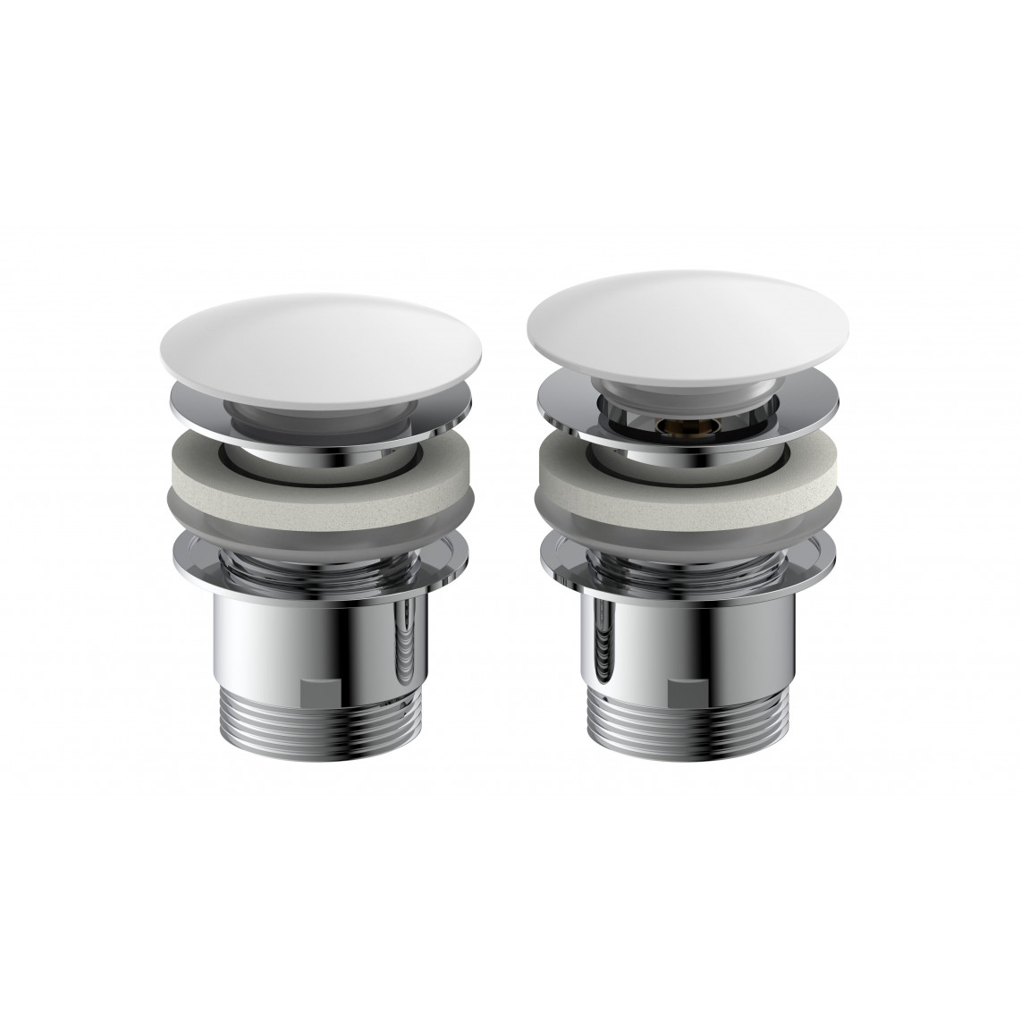 98807410 Design-vanne d'évacuation, capuchon blanc, 1 1/4? x 65 mm