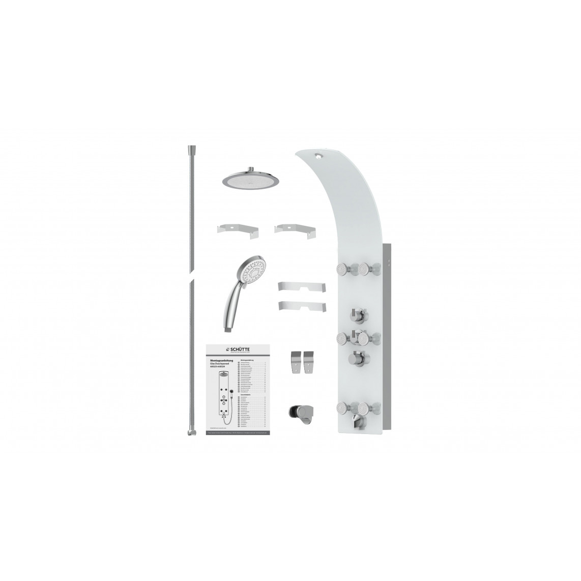 60025 LANZAROTE III Panneau de douche en verre, blanc