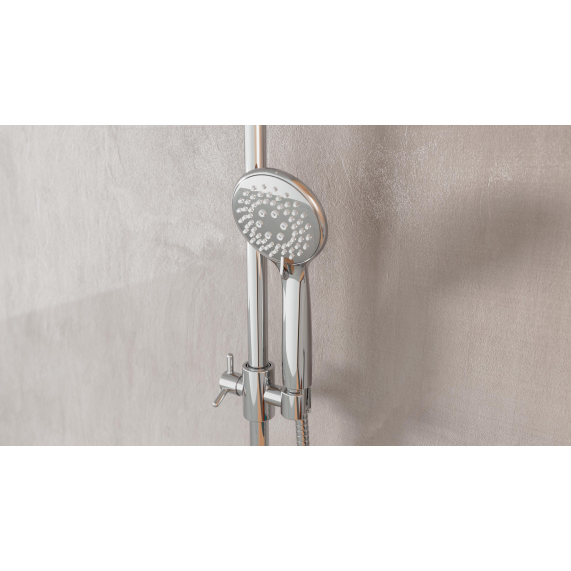 DX12009 Set douche de pluie à coller, chromé