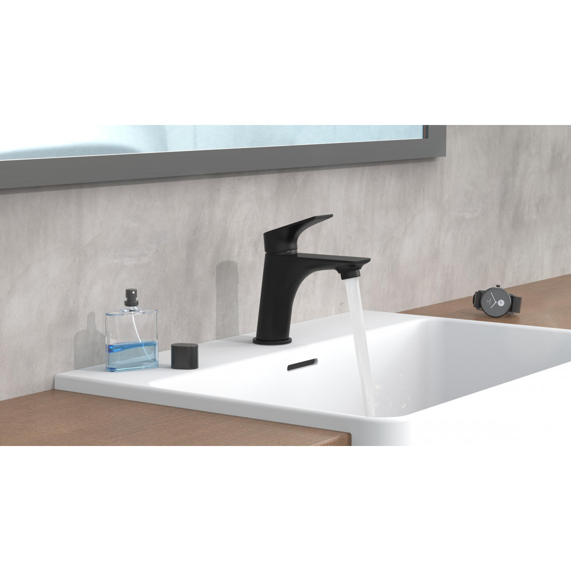 33216 BOSTON Mitigeur lavabo, noir mat