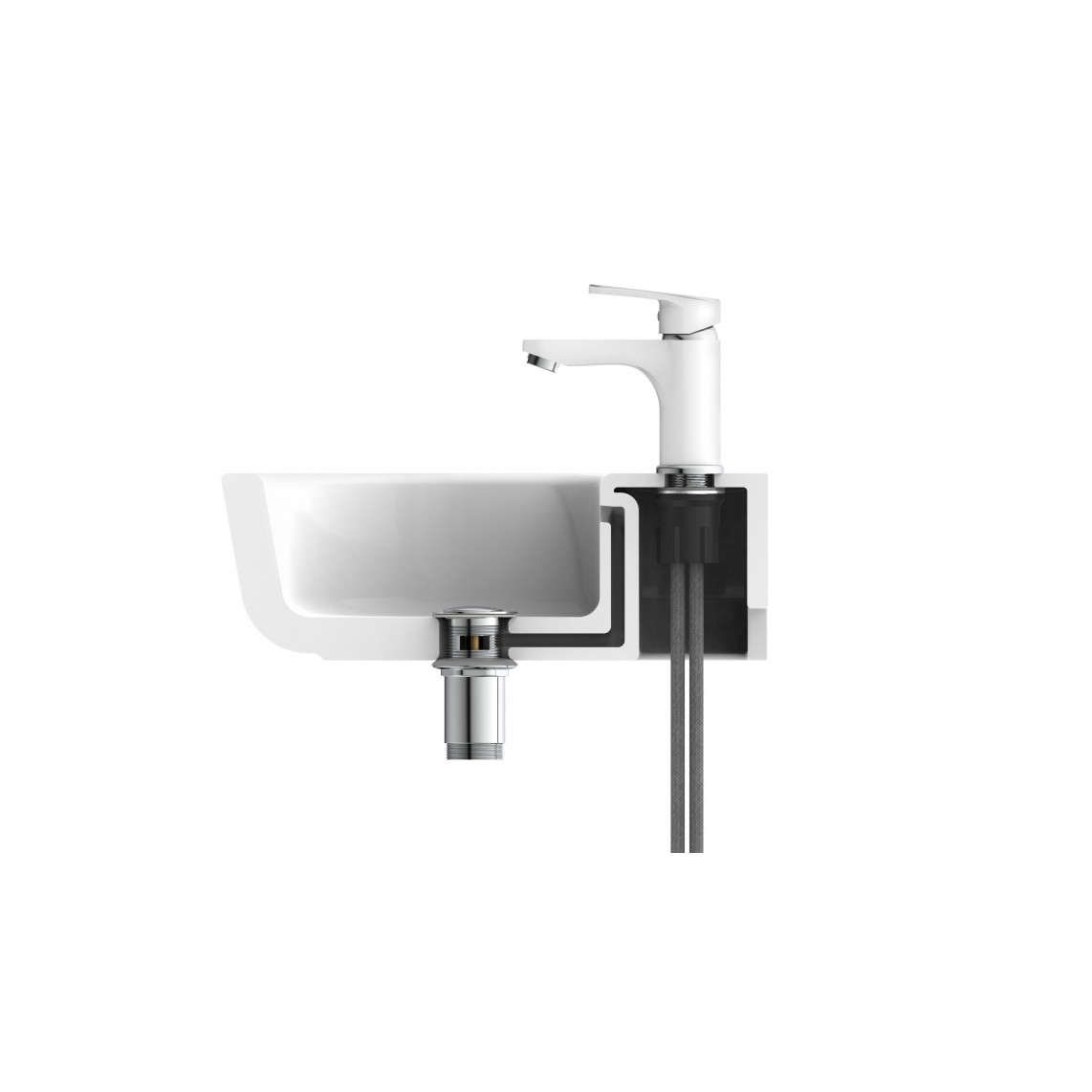 34710 ALASKA Mitigeur lavabo, blanc/chromé