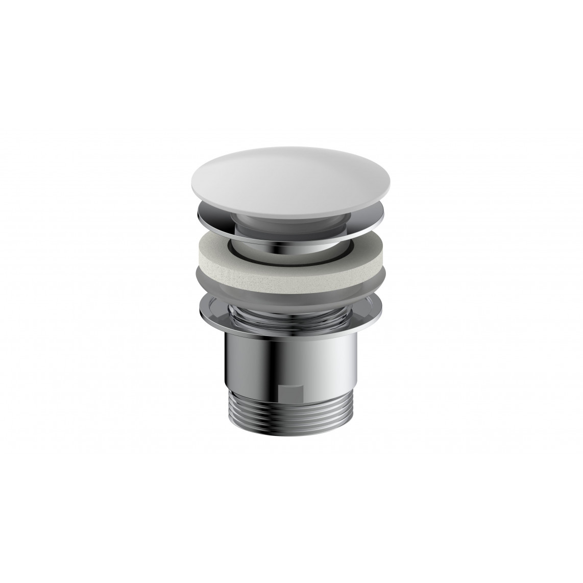 98807410 Design-vanne d'évacuation, capuchon blanc, 1 1/4? x 65 mm