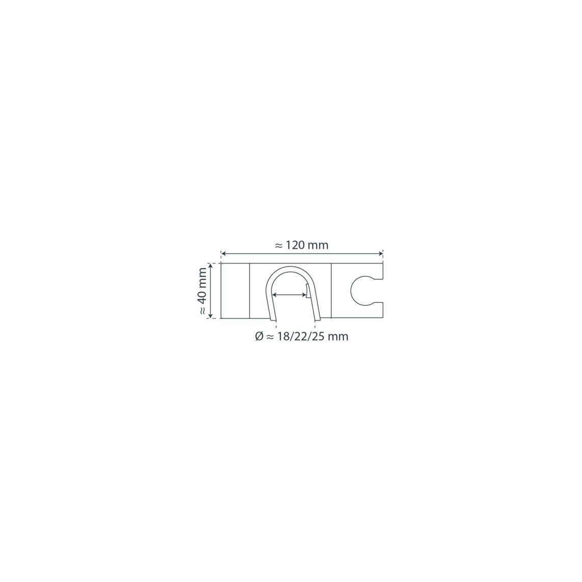 66340 Support de douchette DN 18/22/25 mm, chromé, pour Barre de douche