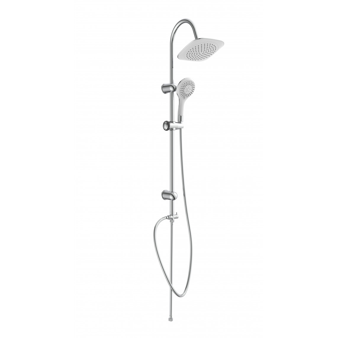 60057 TENERIFFA Set douche de pluie, chromé/blanc