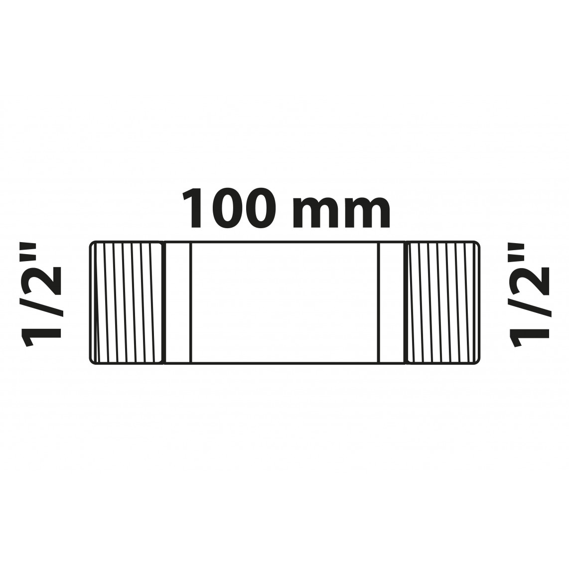988961313 BR mamelon double, vierge, 1/2" x 100 mm, (3530)
