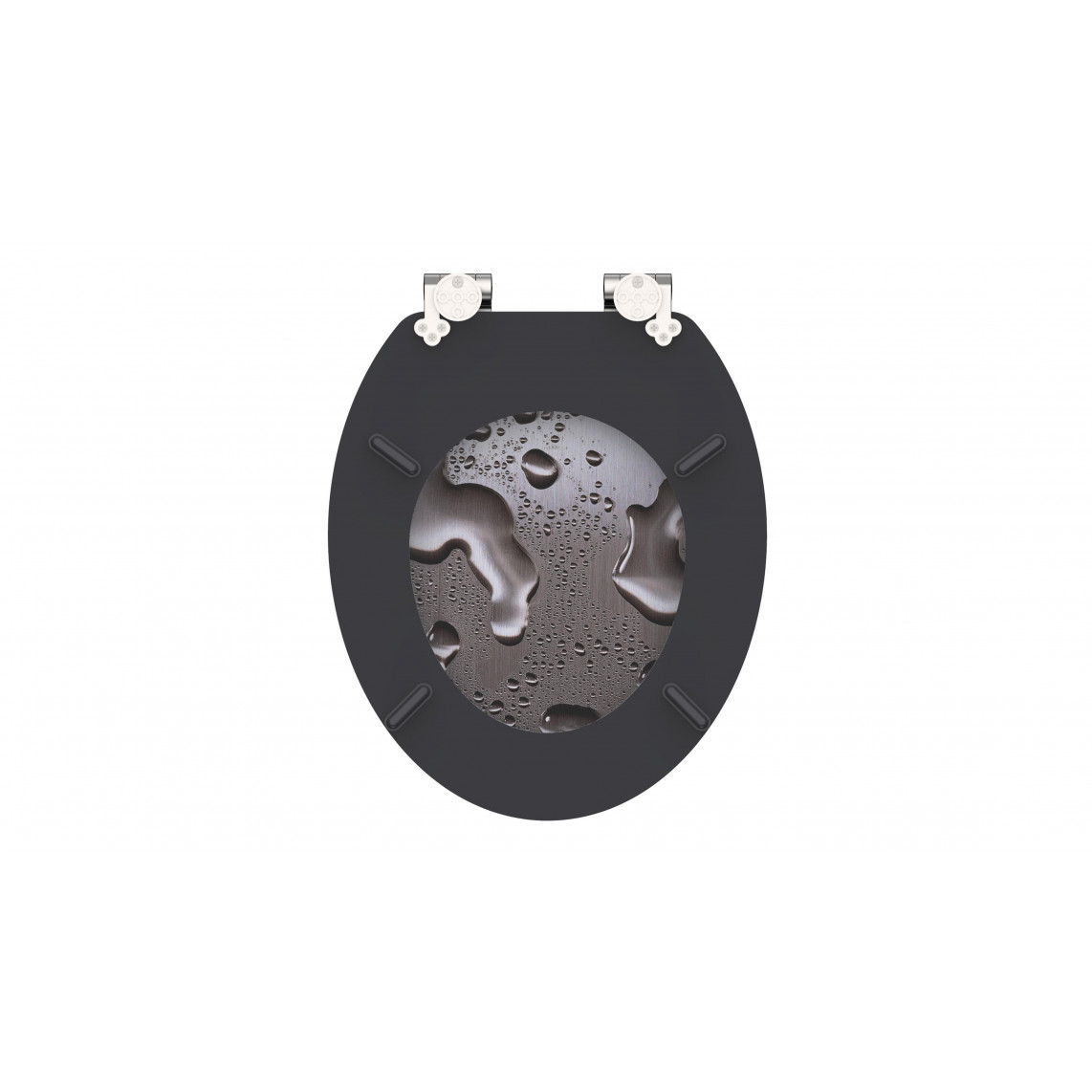 80123 abattant WC en MDF GREY STEEL, avec frein de chute