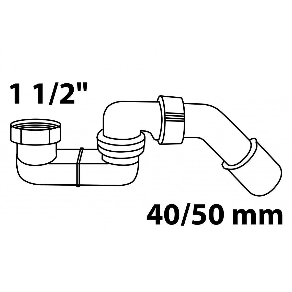 98811149 ECO-SAVE KS siphon, Gris, 1 1/2" x 40/50 mm, pour receveur de douche