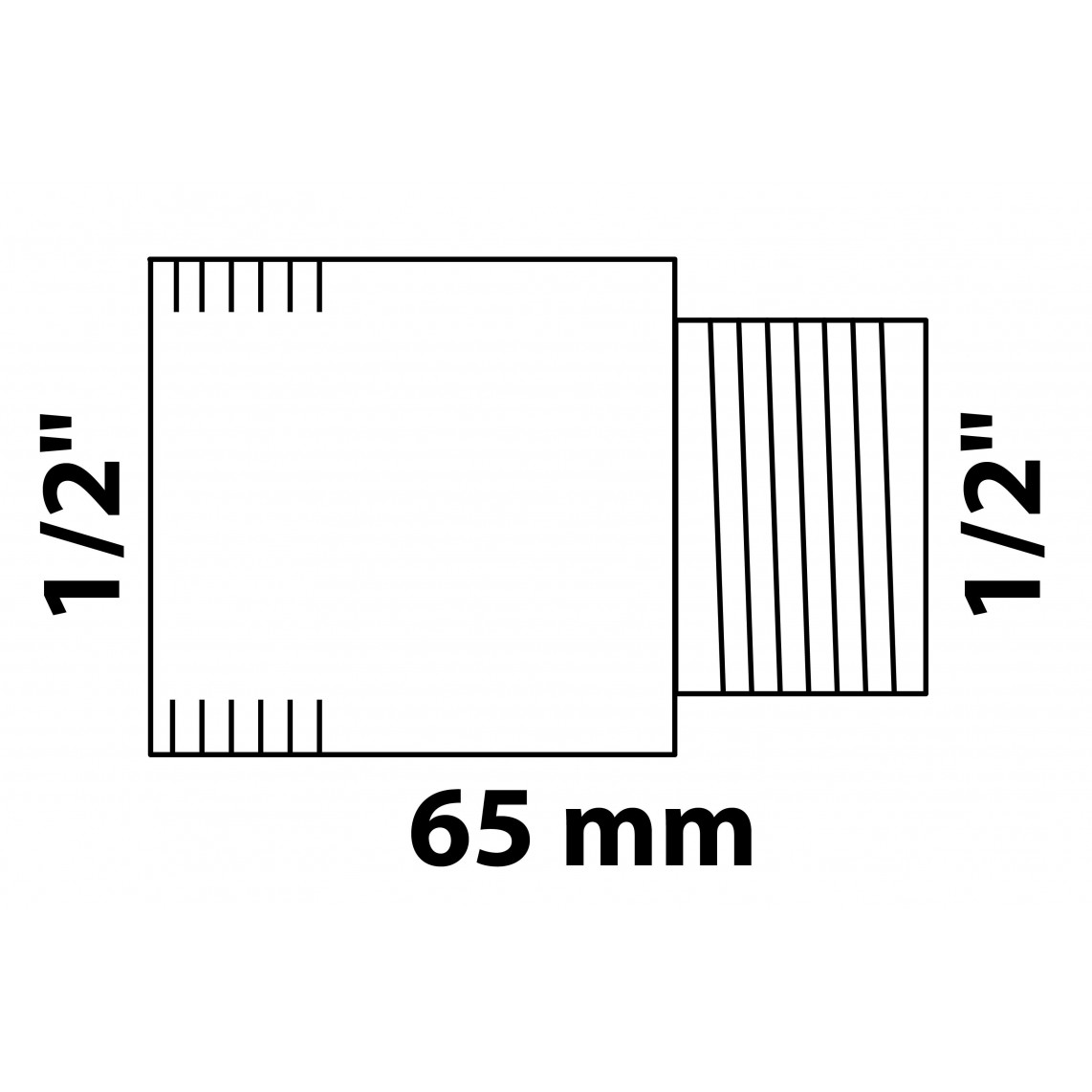 989316555 LT extension de robinet, chromé, 1/2" x 65 mm,