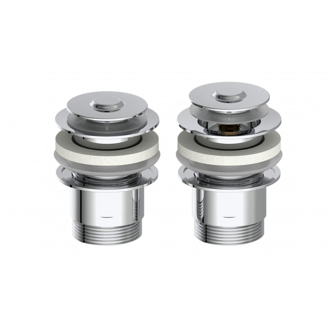 98807320 DAV-2WK vanne d'évacuation, chromé, 1 1/4" x 65 mm