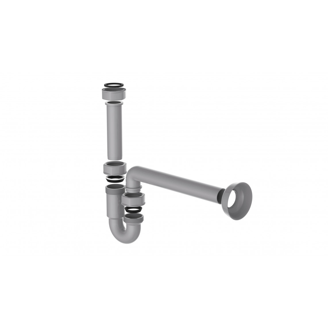 98801049 ECO-SAVE KS siphon tubulaire, Gris, 1 1/4" x 32 mm