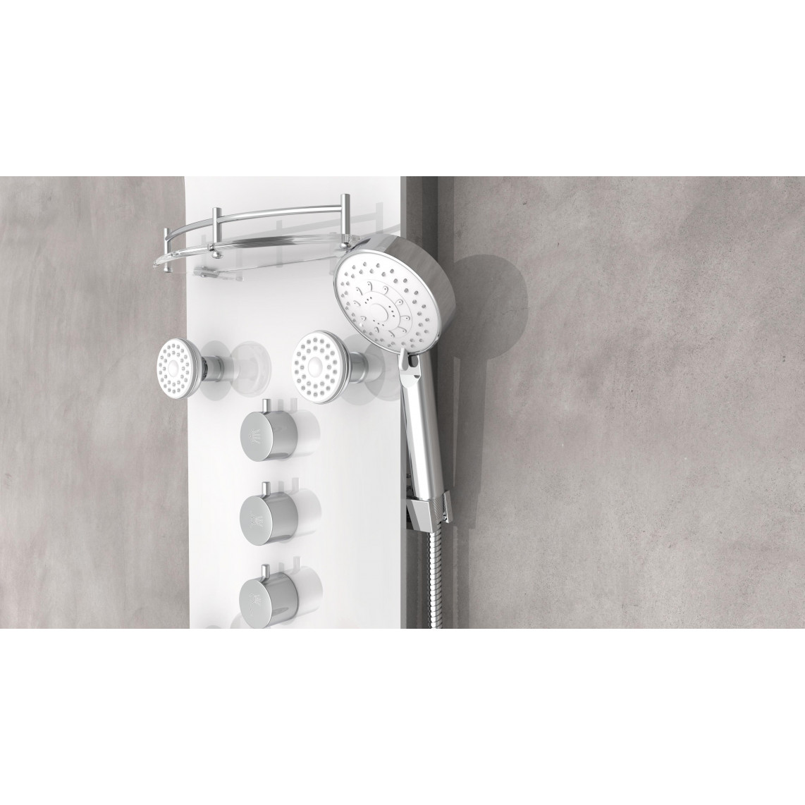 ORSP-YMSBW KARIBIK Panneau de douche, blanc