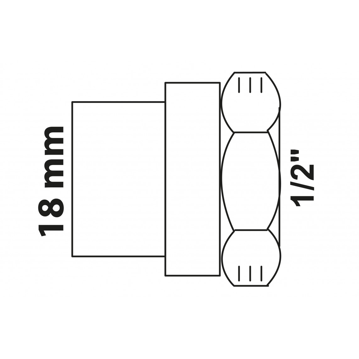 989103017 BR manchon de transition, vierge, 18 mm x 1/2" F, 1 manchon (4270g)