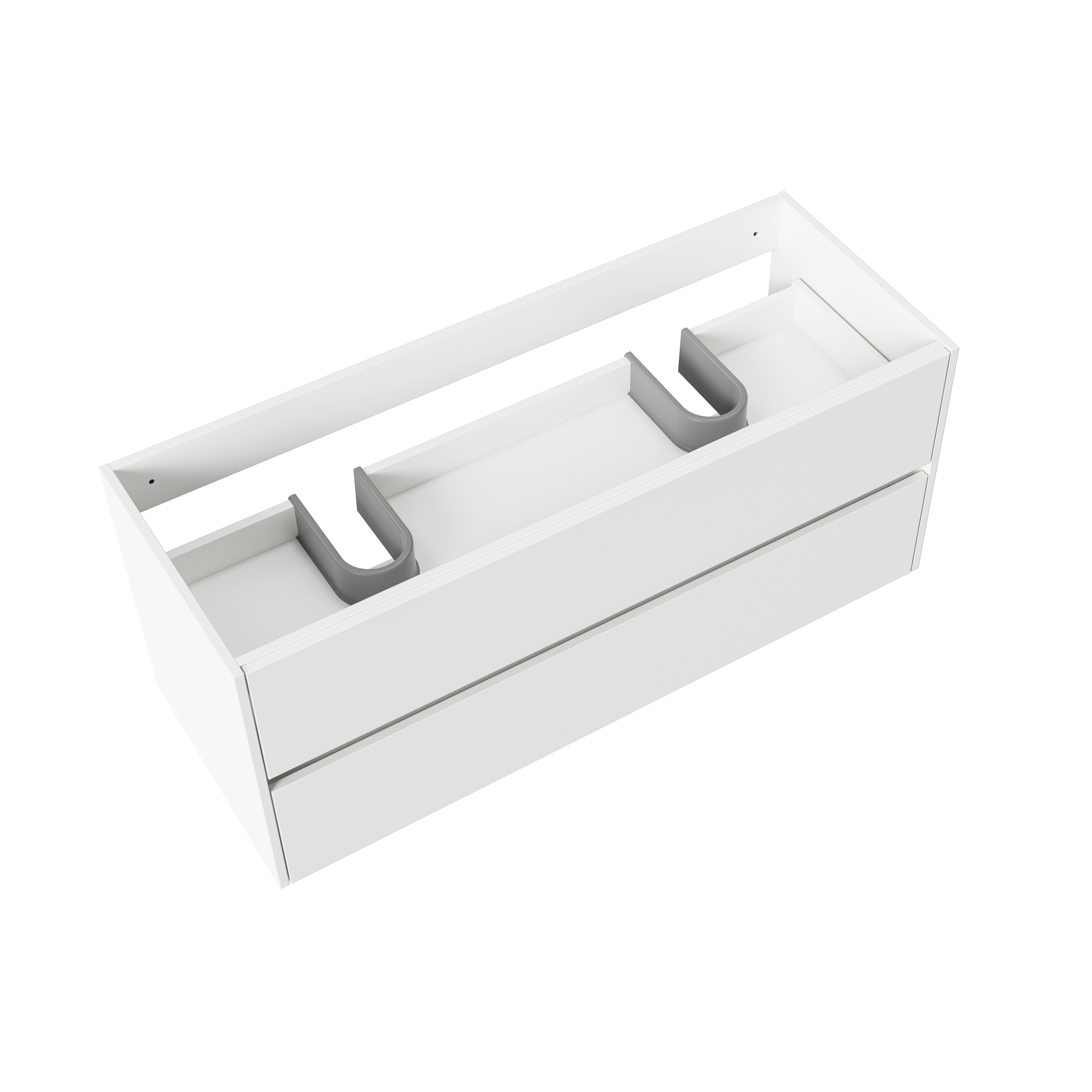 ALONI HAYAT MEUBLE SOUS-VASQUE - 2 TIROIRS - SANS POIGNEE - SOFT CLOSE – 119,5X50X45 CM - BLANC BRILLANT