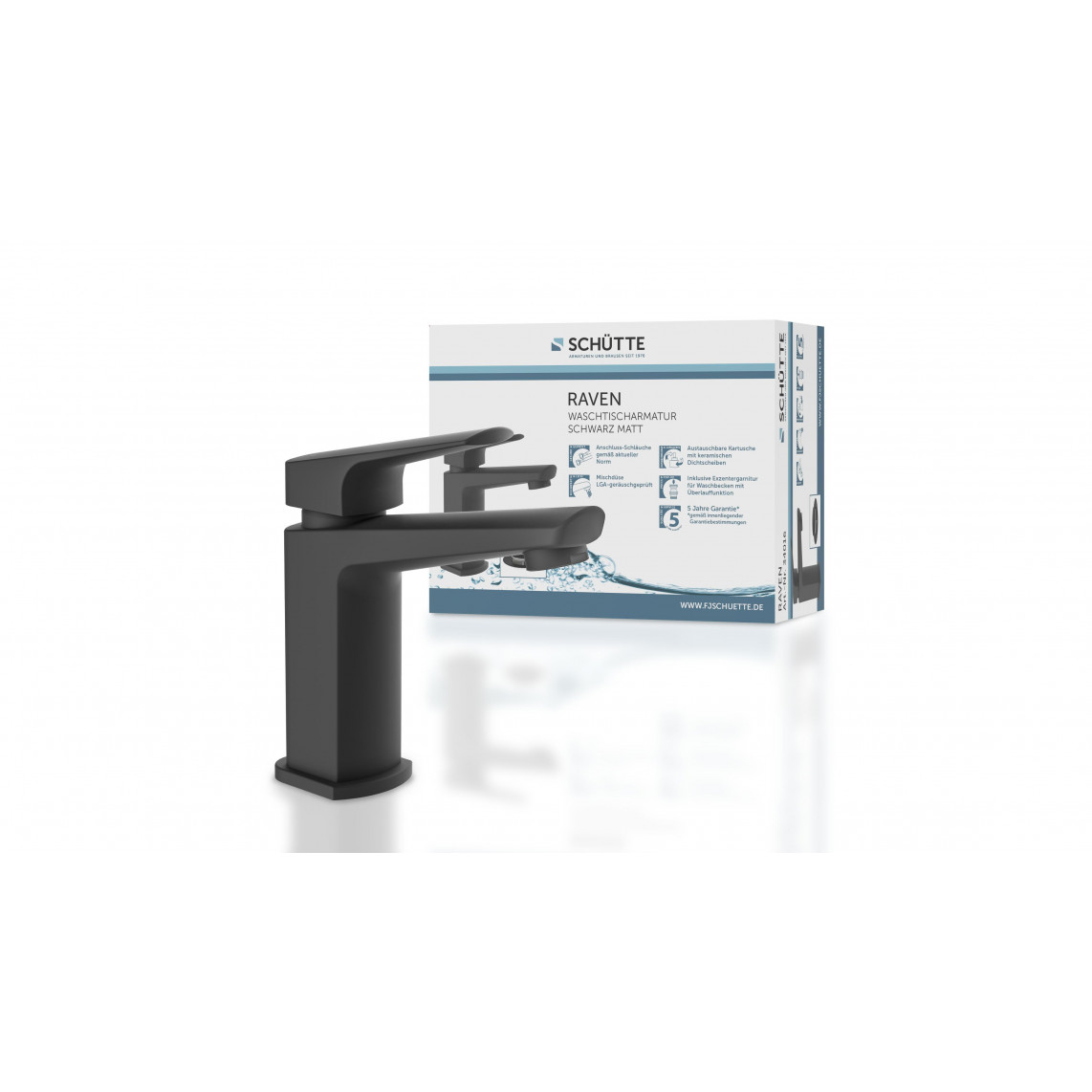 34016 RAVEN Mitigeur lavabo, noir mat