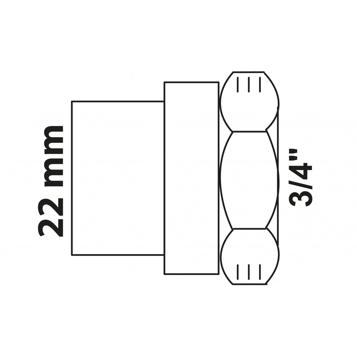 989104017 BR manchon de transition, vierge, 22 mm x 3/4" F, 1 manchon (4270g)