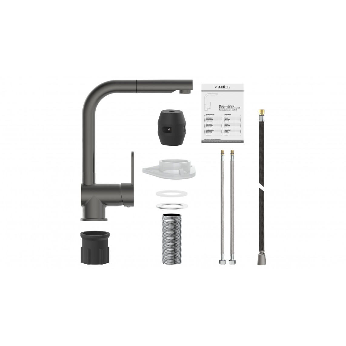 79720 LONDON Mitigeur évier, graphite mat, avec bec extractible