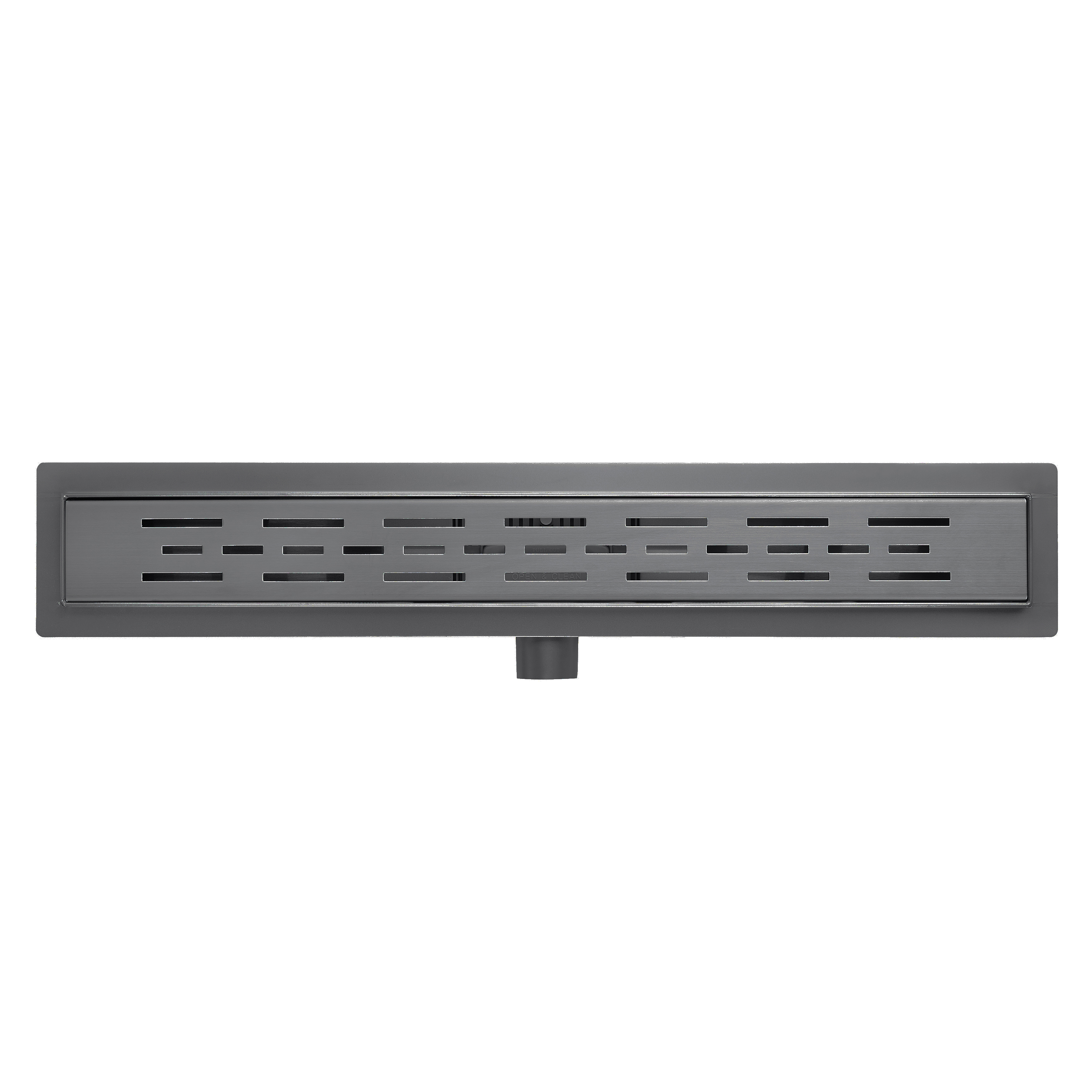 ALONI CANIVEAU DE DOUCHE – AVEC GRILLE – COMPLET – 50CM – GUNMETAL BROSSÉ
