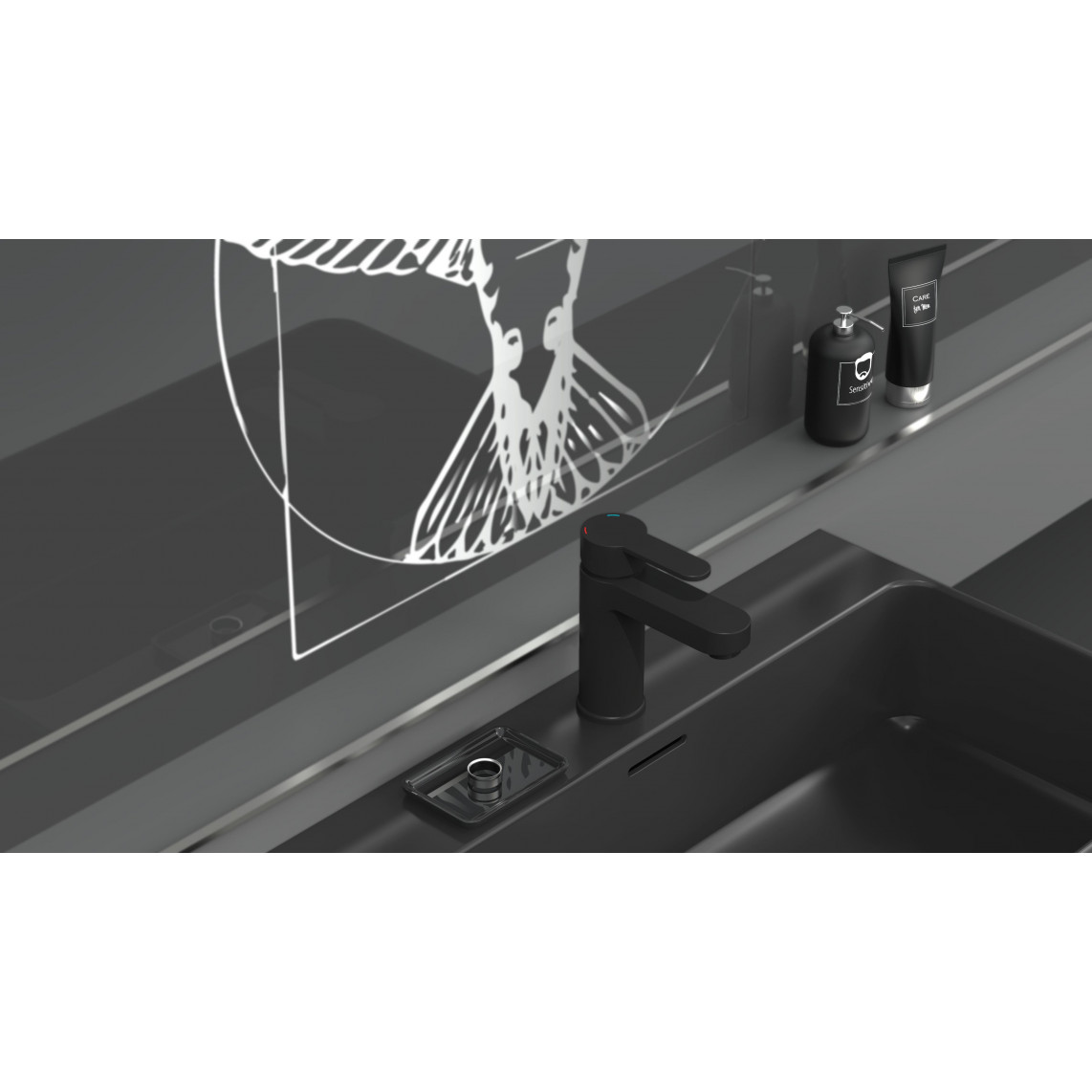 34216 ELEPHANT Mitigeur lavabo, noir mat