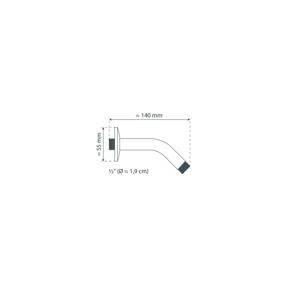 69513 BASTIA bras de douche à encastrer, chromé, 145 mm