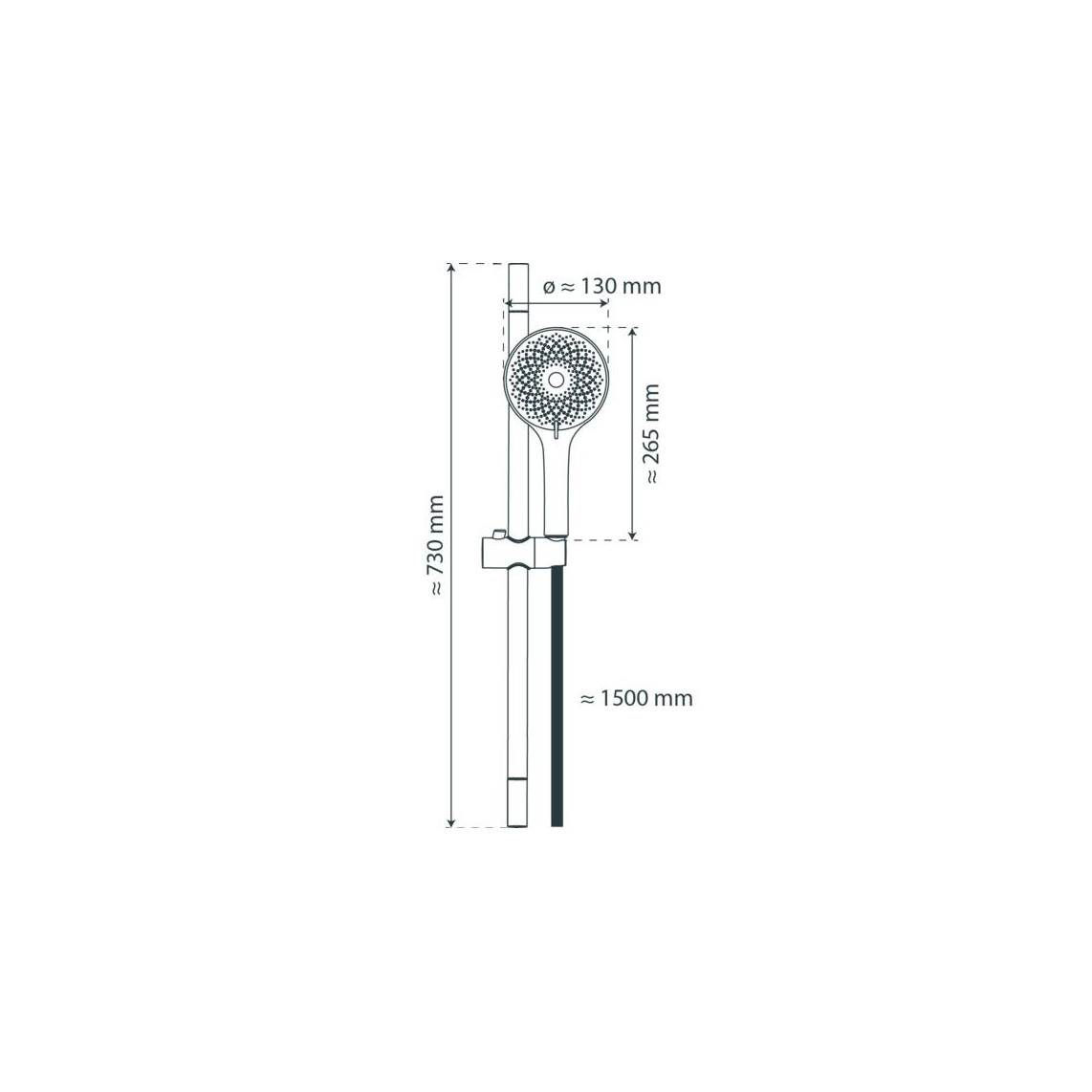 64291 CAPRI set barre de douche, chromé