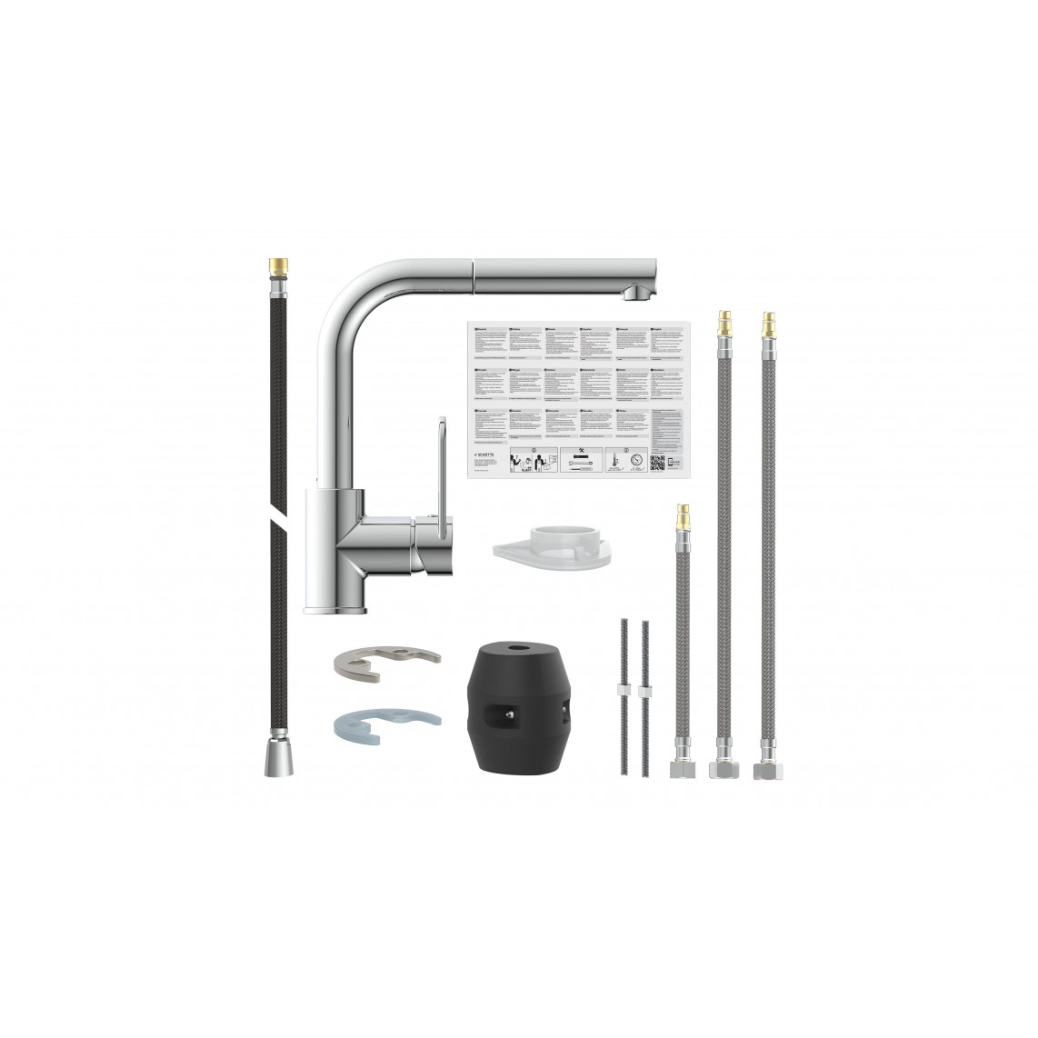 26230 DESIGN RING Mitigeur évier, chromé, avec bec extractible
