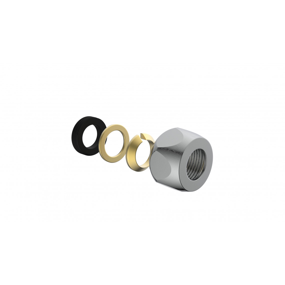 986273448 LT raccord à sertir-Couvre-lit, chromé, 3/8" x 10 mmQ