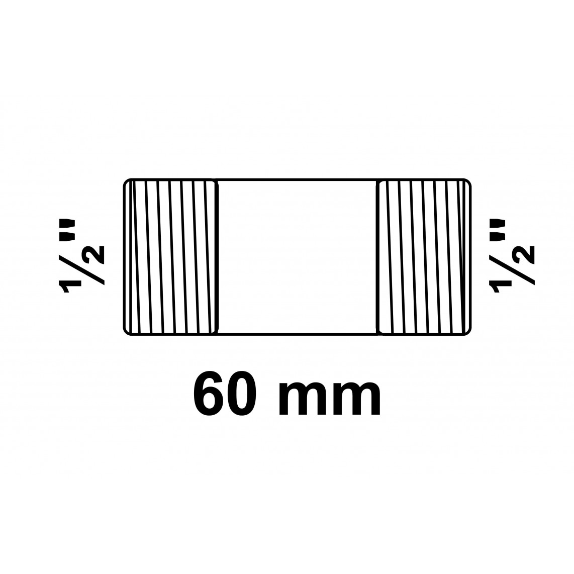 989821160 FM mamelon double, galvanisé, 1/2" x 60 mm, (23) (5x)
