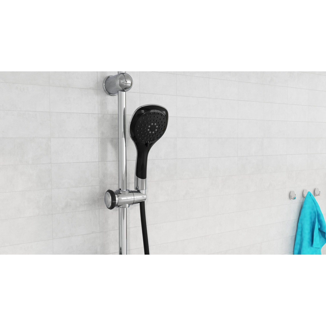 DXLD60088CS DUSCHTRAUM Set douche de pluie, chromé/noir