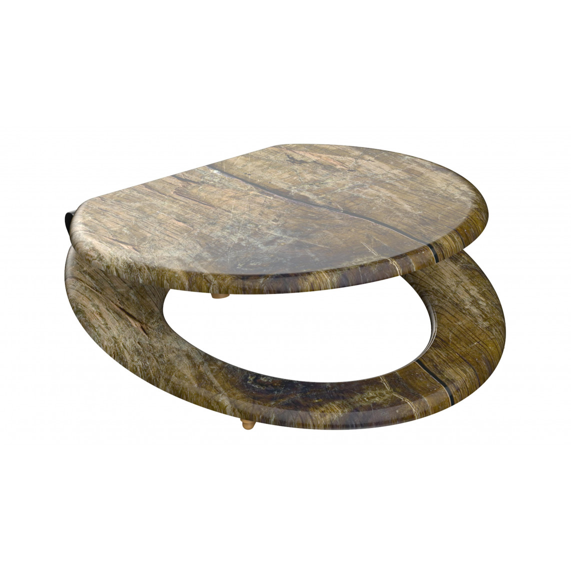 80124 abattant WC en MDF SOLID WOOD, avec frein de chute