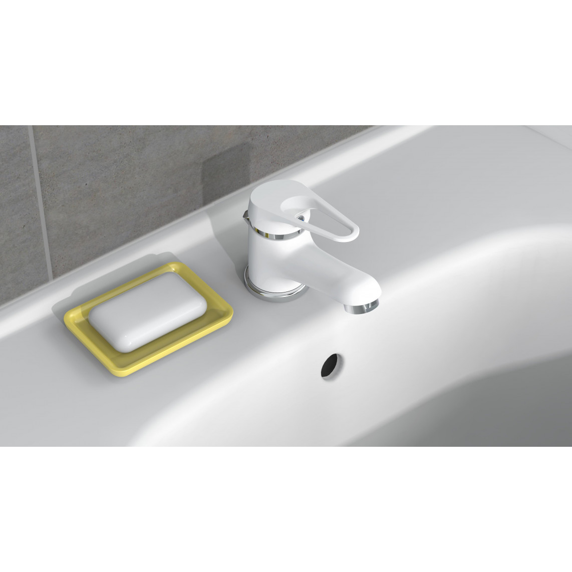NI075SCR-W SPEED Mitigeur lavabo, blanc/chromé