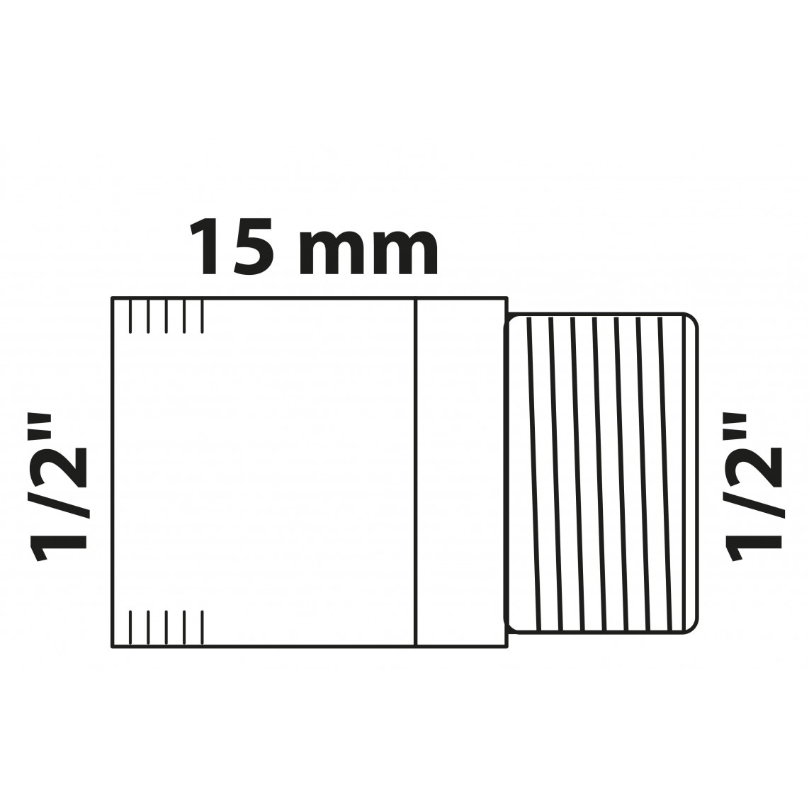 988942613 BR extension de robinet, vierge, 1/2" x 30 mm, (3525)