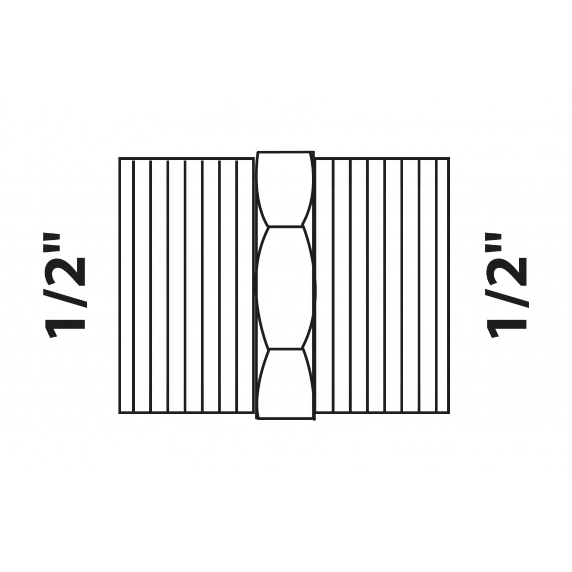 988951213 BR mamelon double, vierge, 1/2" M, (3280)
