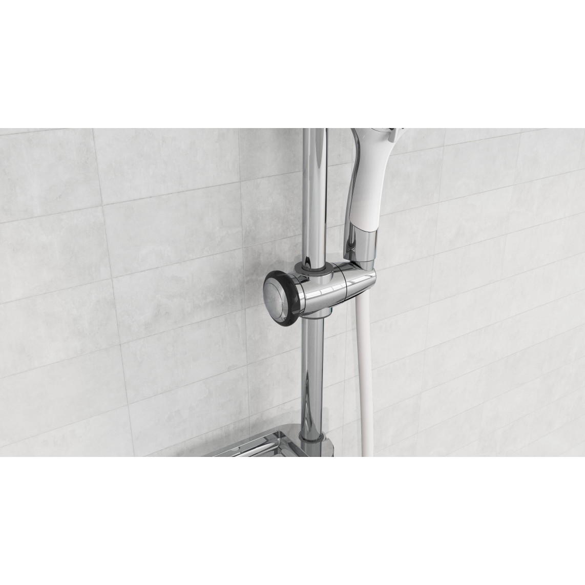 DXLD60087CS DUSCHTRAUM Set douche de pluie, chromé/blanc