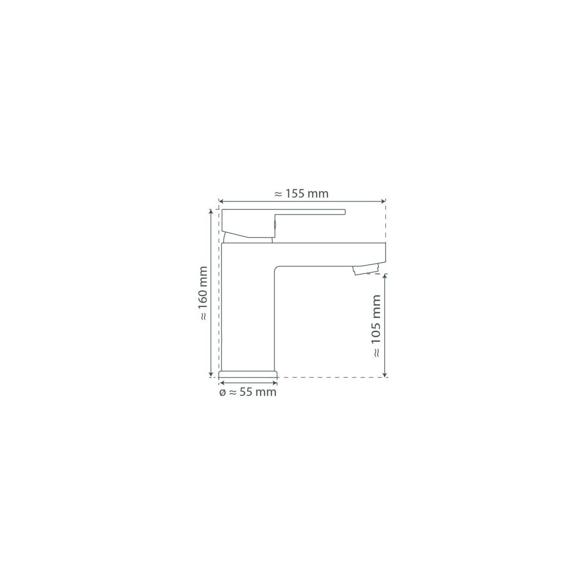 34214 ELEPHANT Mitigeur lavabo, anthracite mat