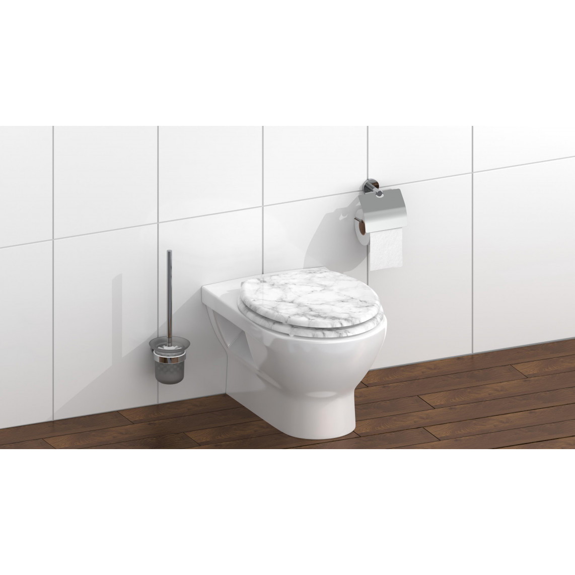 80194 abattant WC en MDF MARMOR STONE, avec frein de chute