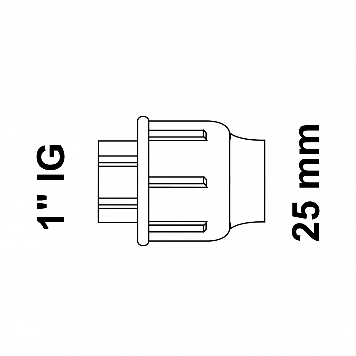 984843517 PP pièce intermédiaire, 25 mm x 1" F, raccord à serrer pour PEHD/socarex