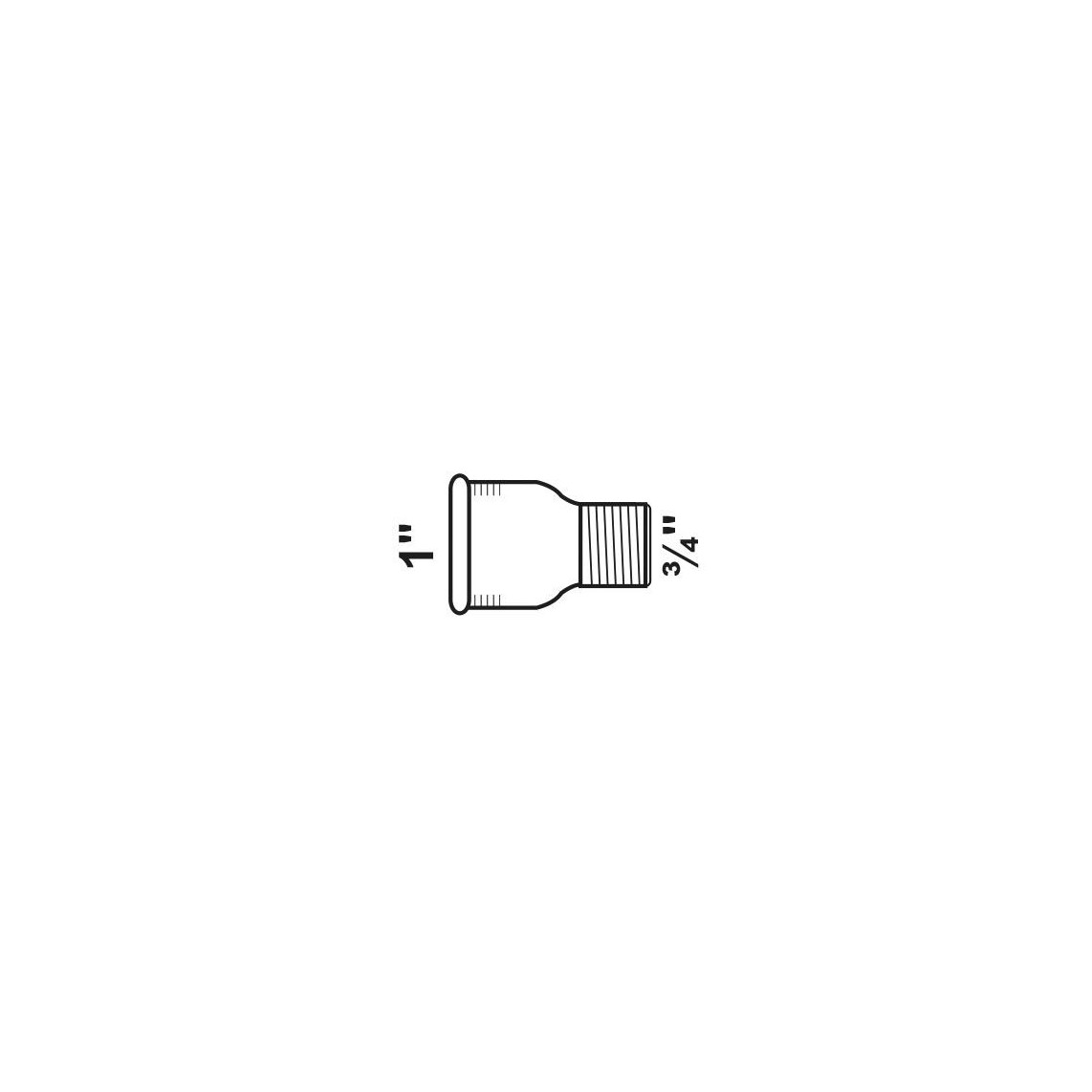 989758355 FM manchon/mamelon réducteur, galvanisé, 1" F x 3/4" M, (246)