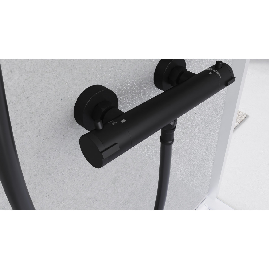 52466 LONDON Mitigeur thermostatique de douche, noir mat