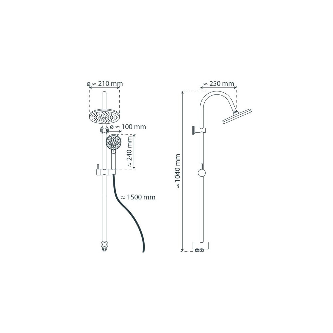 60600 NIAGARA RAIN Set douche de pluie, chromé