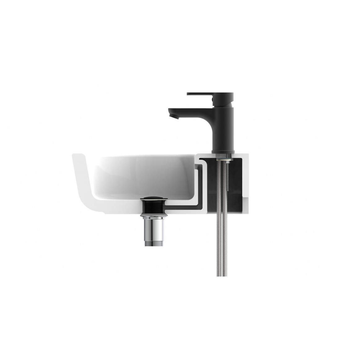 44106 DENVER Mitigeur lavabo, noir mat