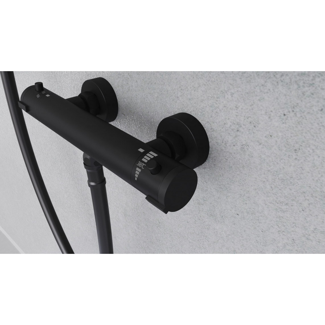 52466 LONDON Mitigeur thermostatique de douche, noir mat