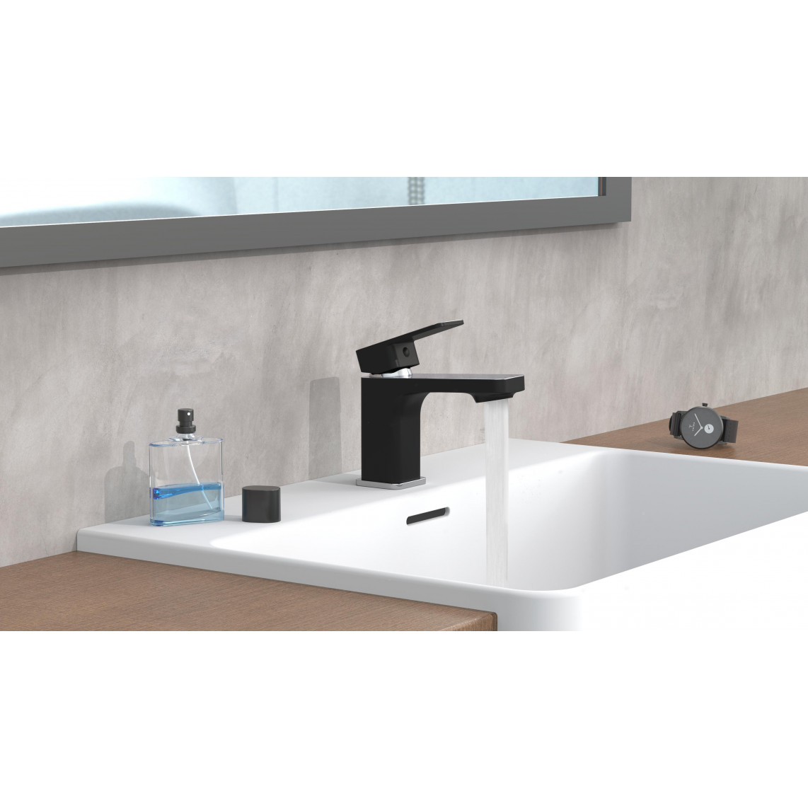43106 MADAGASKAR Mitigeur lavabo, noir/chromé