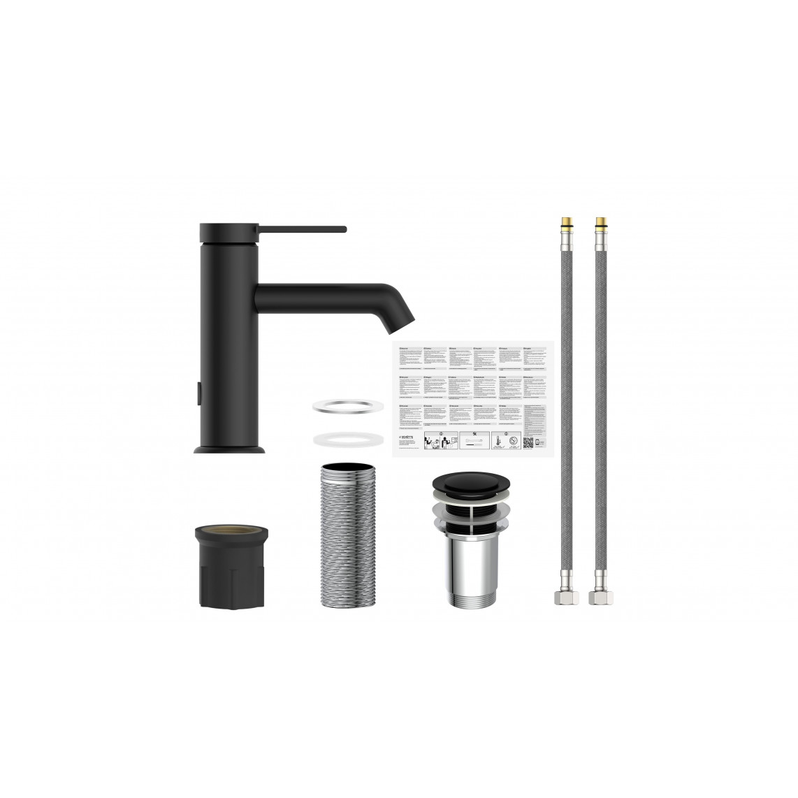 33106 LOS ANGELES Mitigeur lavabo, noir mat
