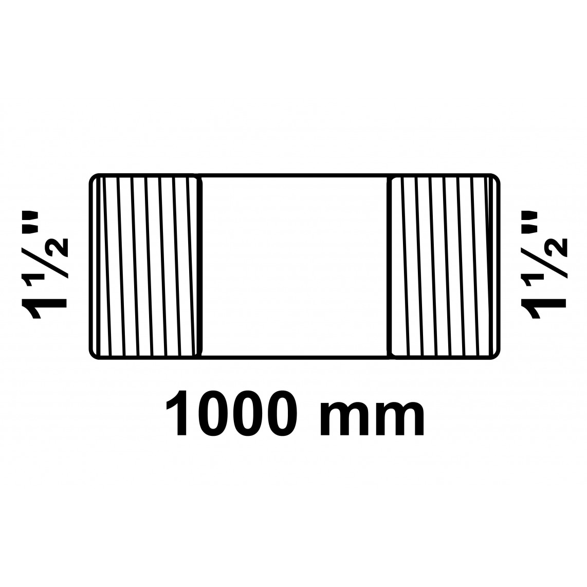 989818155 FM mamelon double, galvanisé, 1 1/2" x 1000 mm, (23)