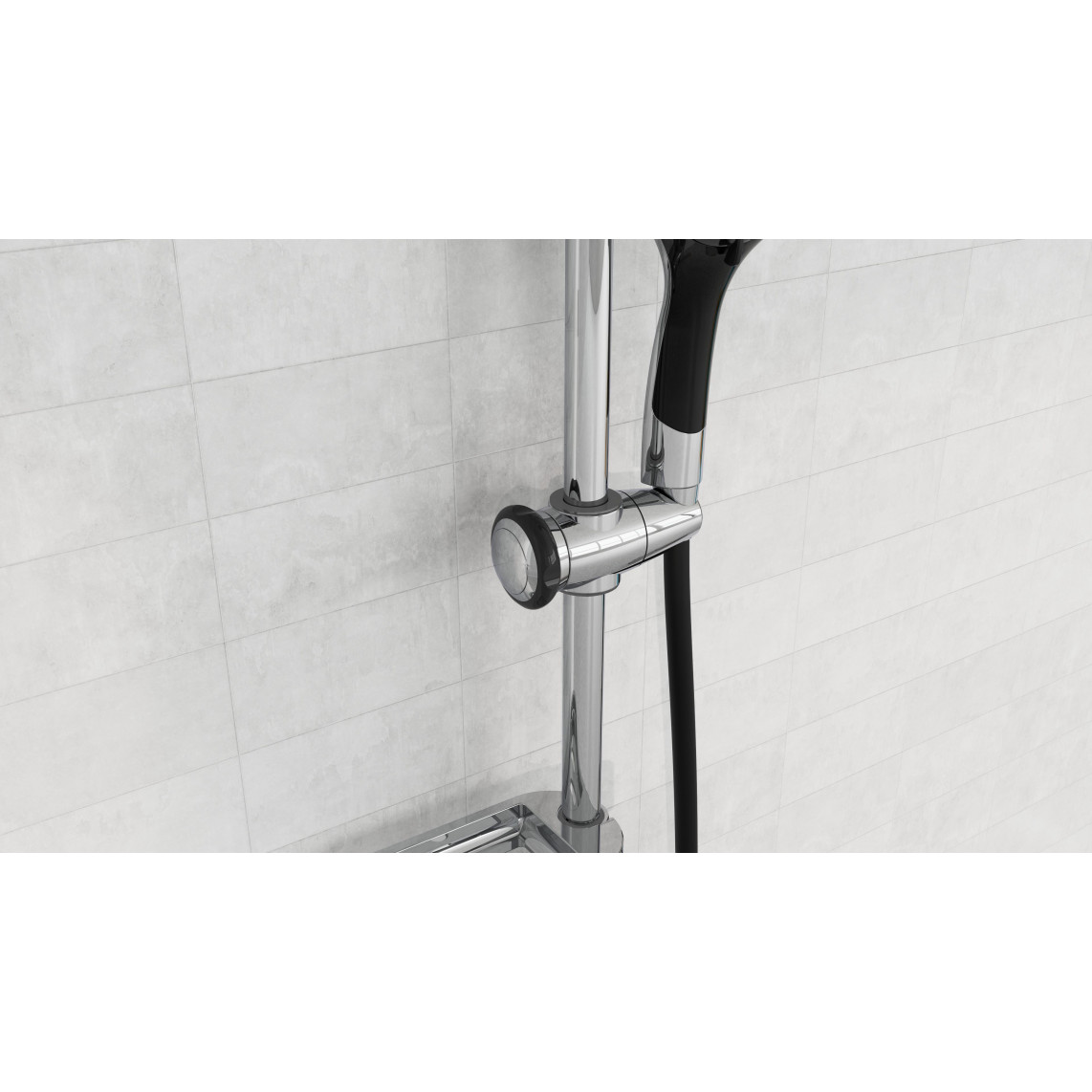 DXLD60088CS DUSCHTRAUM Set douche de pluie, chromé/noir