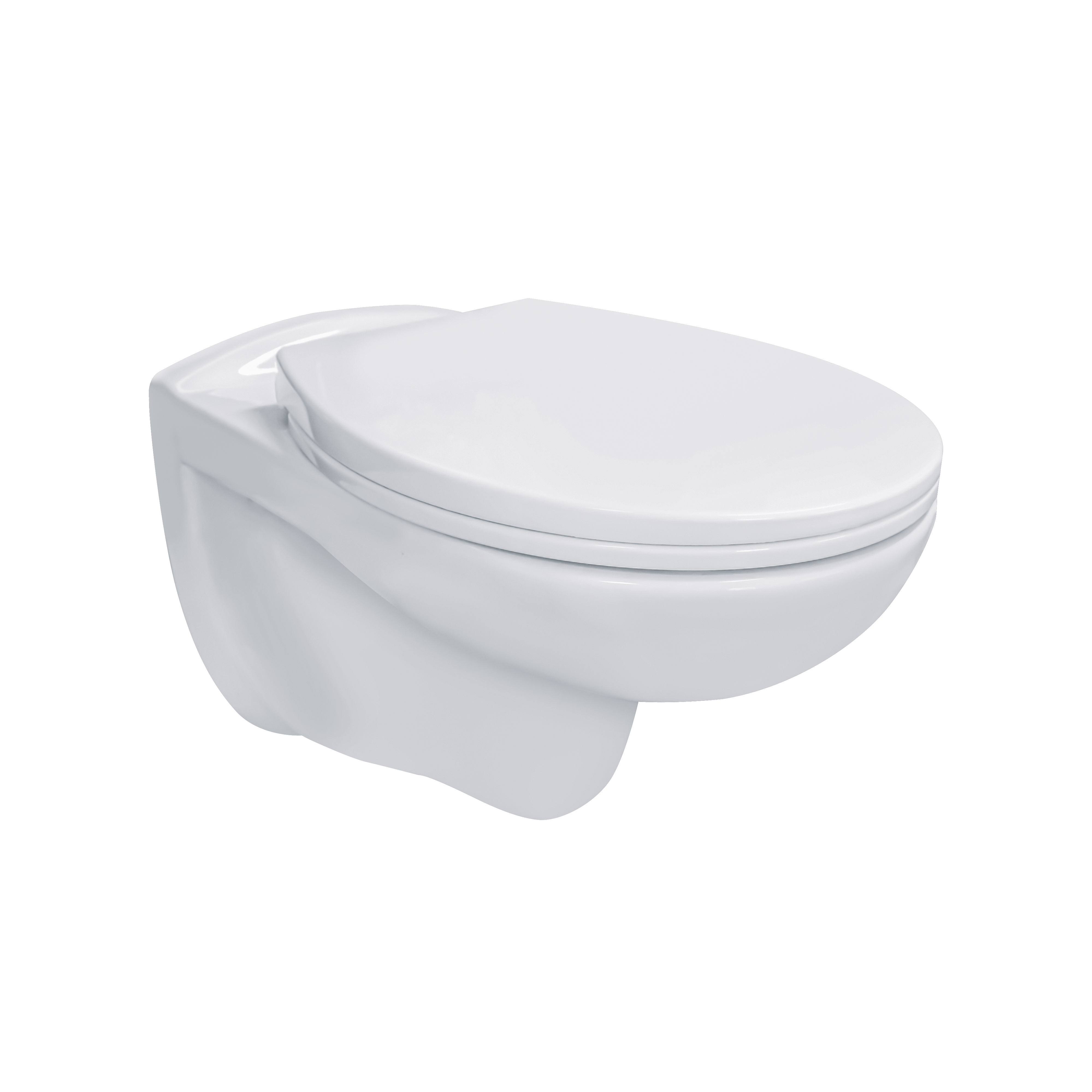 ALONI PRO WC SUSPENDU – SANS BRIDE – AVEC ABATTANT – THERMOPLAST (PP) – SOFT CLOSE – QUICK RELEASE – 35,5X41X54,5 CM - BLANC BRILLANT